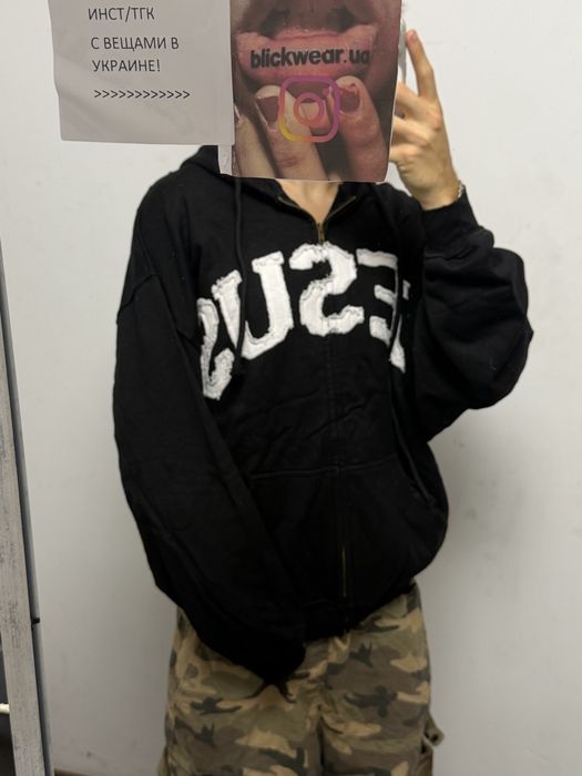 Зип Худи Vetements JESUS black  M L  balenciaga rick owens project gr protocol index