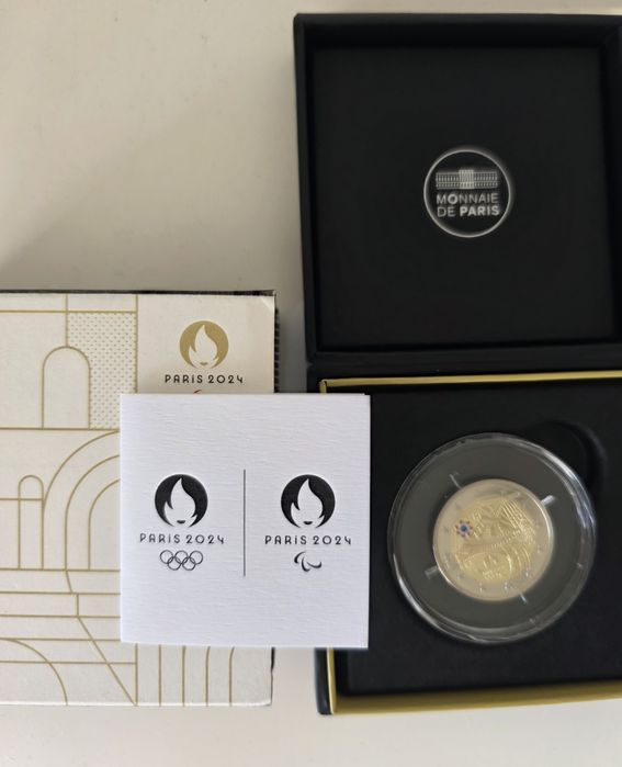 2 eur França 2024 Torre Eiffel colorida