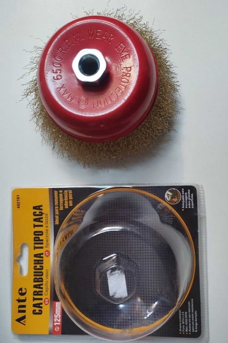 Catrabucha 125mm escova de arame em aço para rebarbadora
