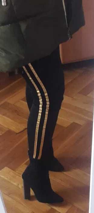 Czarne botki zamszowe sznurowane Vices 35 ZIP