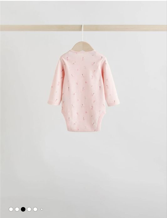 Рожевий - Дитячий боді з довгим рукавом