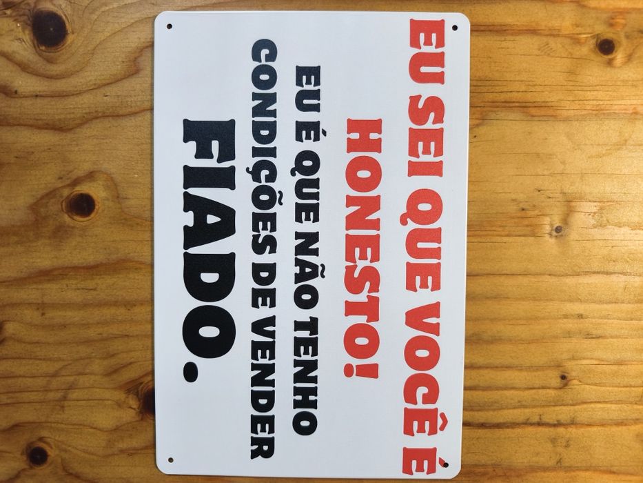 Fiado placa de metal 20x30cm