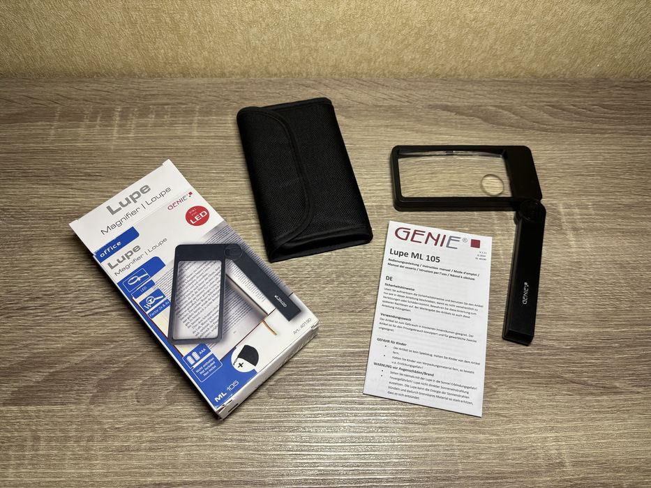 Лупа офісна, для читання, з підсвіткою Genie