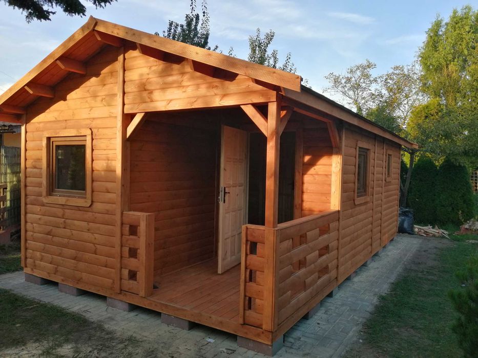 domek drewniany,wym.4x6,5m,parterowy,letniskowy,szkieletowy,ogrodowy