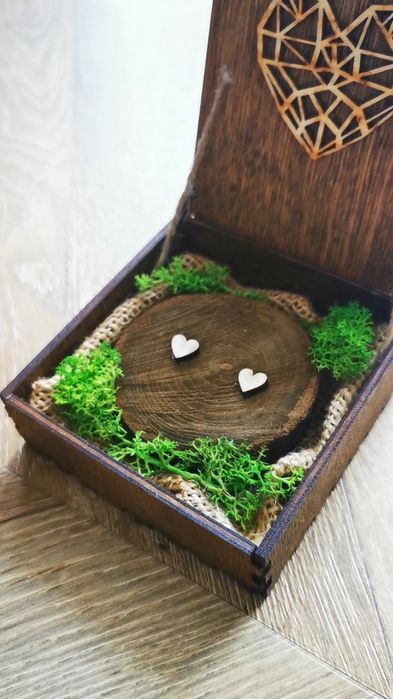 Pudełko na obrączki boho, rustykalne