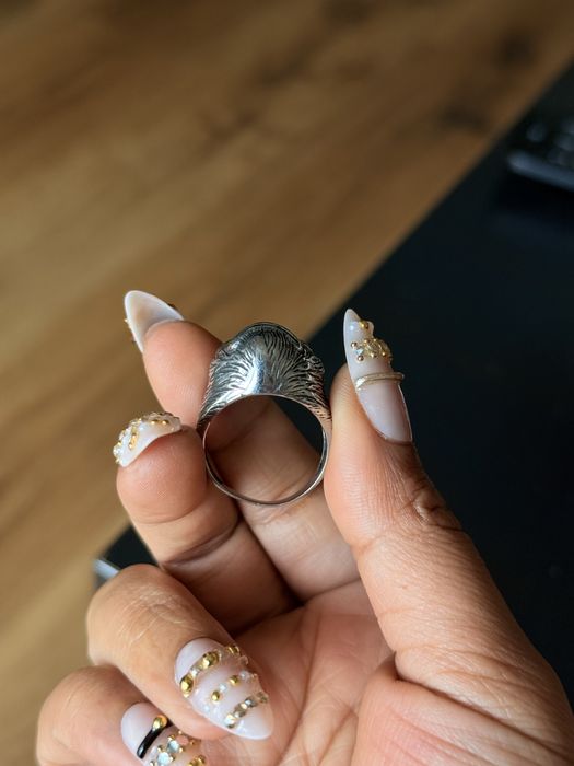 Anel prateado cara gorila