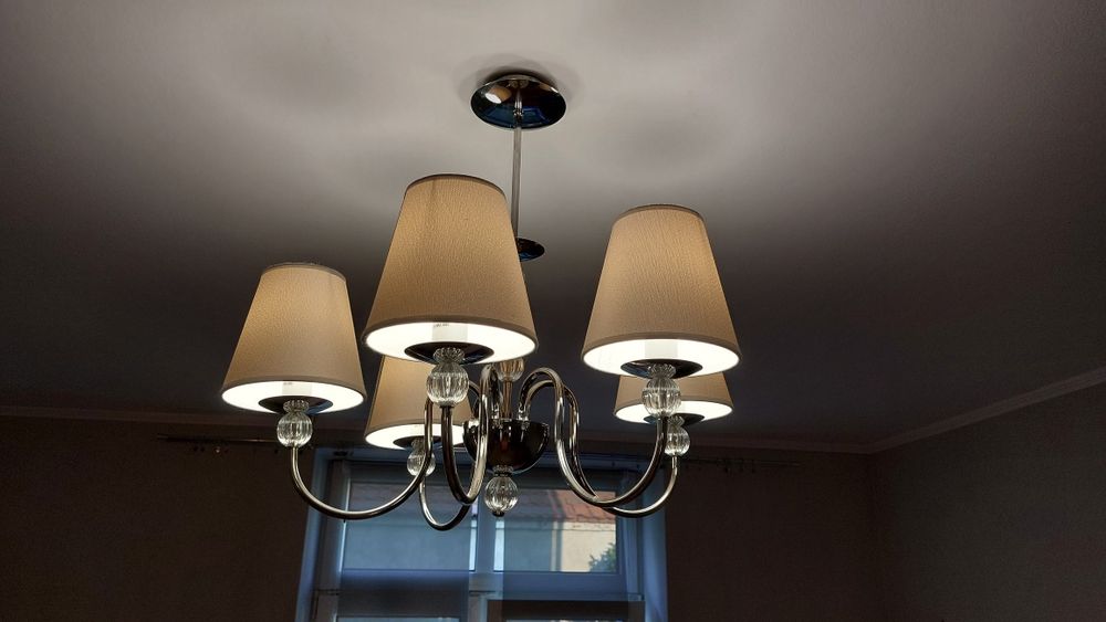 Żyrandol 5 punktów piękny glamour