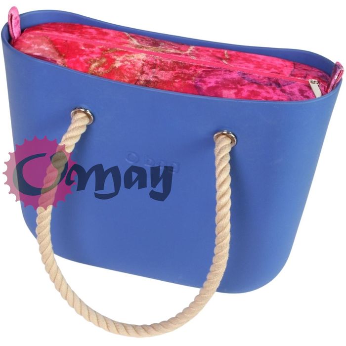 Welur Róż organizer OBAG MINI elegancki 2 kieszenie wkład OMAY