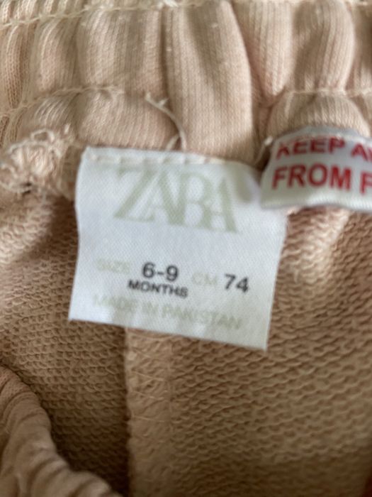 Spodnie dresowe niemowlęce ZARA roz. 74 pudrowy róż