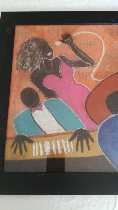 Quadro "jazz" , pastel sobre cartão