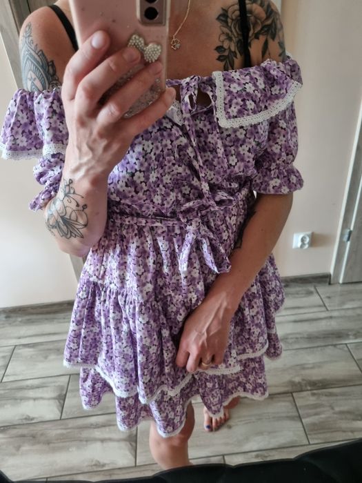 Sukienka kwiaty Hiszpanka nowa S/M