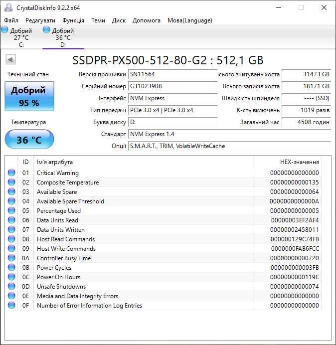 M.2 SSD диск 512GB GOODRAM PX500 (PCI-e 3.0 x4. NVMe). Trade-in