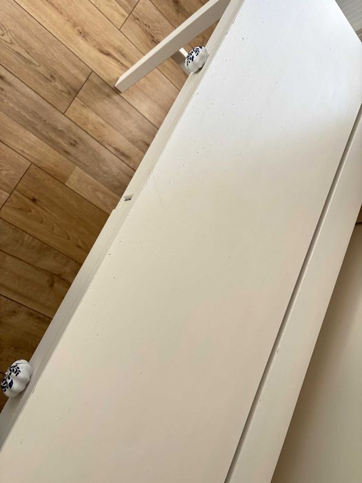 Biurko IKEA HEMNES 120x47 cm białe – 2 szuflady, lite drewno