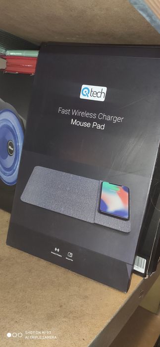 Qtech  ШВИДКА безпровідна зарядка коврик миші для Samsung Apple iphone