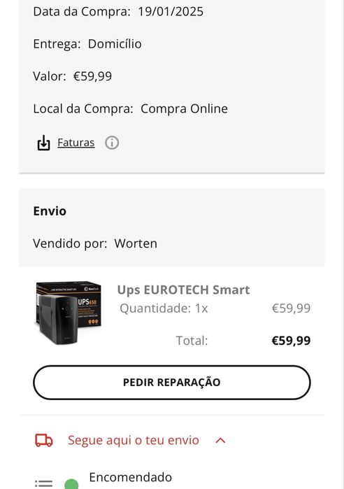 Ups EUROTECH Smart UPS 650w