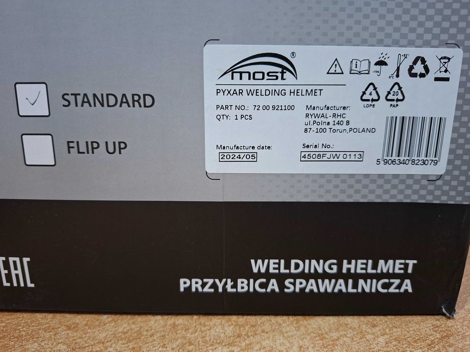 NOWA przyłbica spawalnicza maska Most Pyxar ZAPLOMBOWANA GWARANCJA