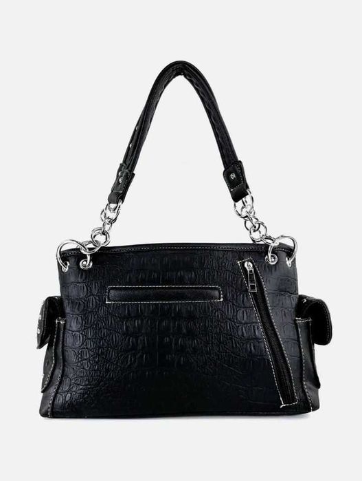 винтажная сумка y2k 2000х двухтысячные кресты готика натуральная кожа