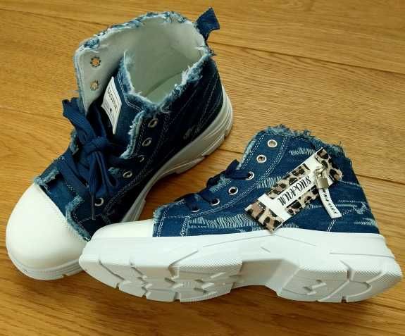 Trendy, młodzieżowe trampki „postrzępione” rozmiar 44 (dł. stopy 27 cm)