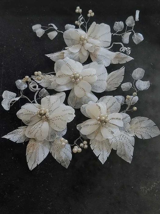 Invulgar quadro floral artesanato Açoriano escamas de peixe