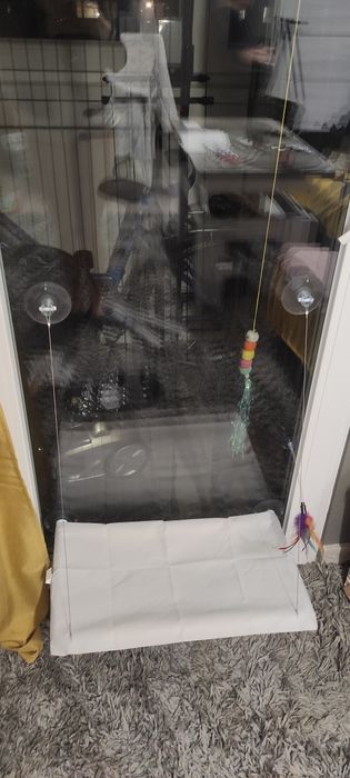 Leżanka legowisko dla kota okno balkon kafelki wiszące