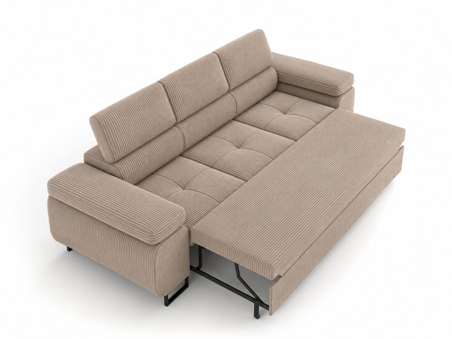 Sofa rozkładana prosto od producenta regulowane zaglowki sztruka funkcja spania