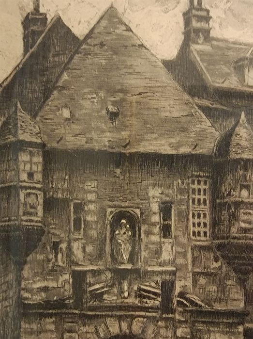 Ludwik Clesse Grafika brama Begijnhof .Antyk.