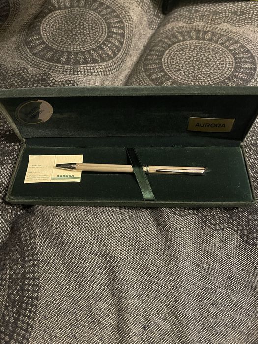 Caneta Aurora Italiana em PRATA MACIÇA 925 – c/ Estojo e Certificado