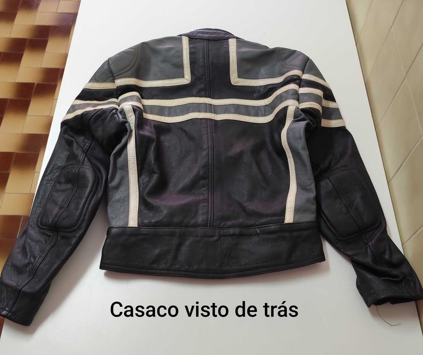 Fato completo casaco e calças motard Mototécnica em pele genuína