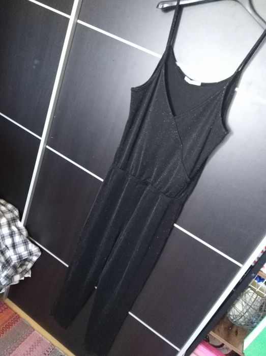 Macacão preto com brilho LFTS tamanho L (entre cavas 45cm)