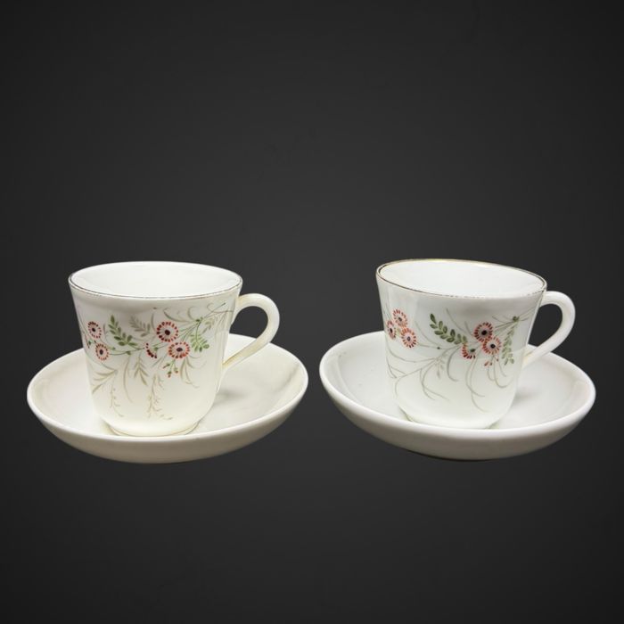 2x filiżanka + spodek porcelana antyczna kwiaty  B6/010615