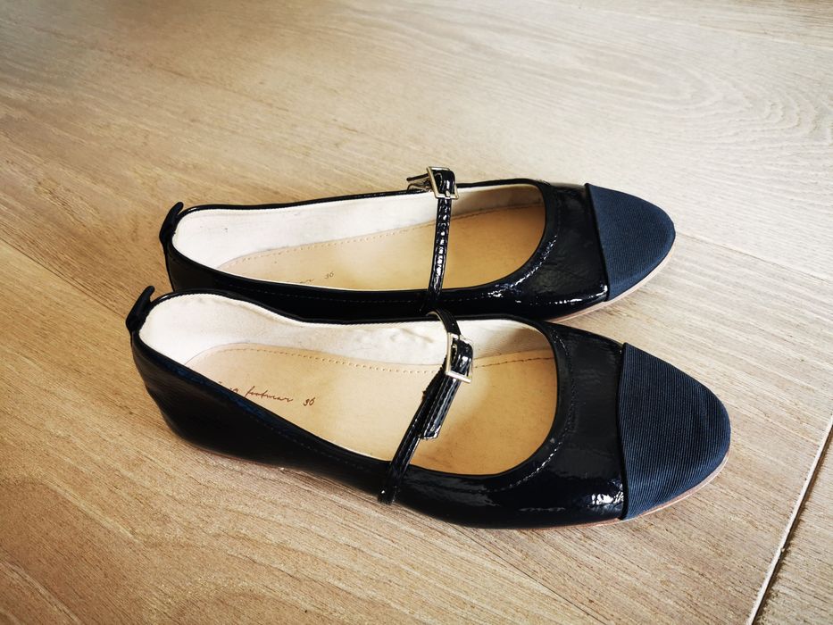 Buty Baleriny Zara r. 36 lakierki czarne
