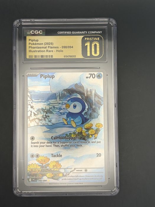 Pokemon Piplup 098/094 Illustration Rare CGC Pristine 10 Phantasmal Flames