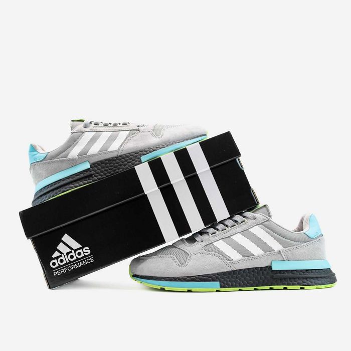 Мужские кроссовки Adidas ZX 500 'Grey-Blue' Размеры 41-45: 2 499