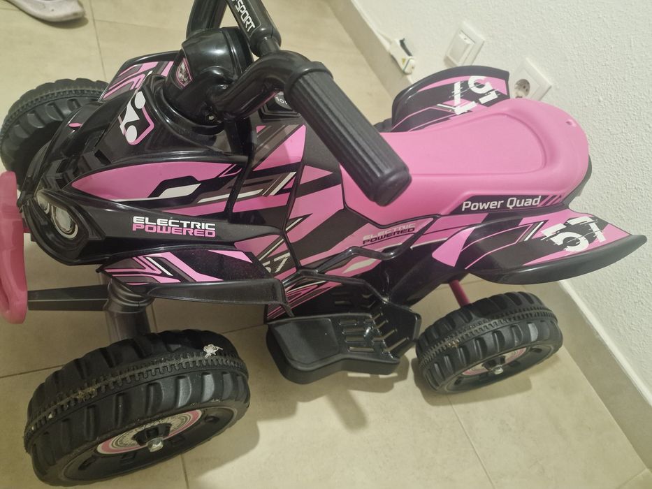 Moto Elétrica Infantil a Bateria – Nova, Preto e Rosa