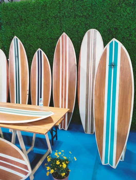 Prancha de surf de madeira para decoração
