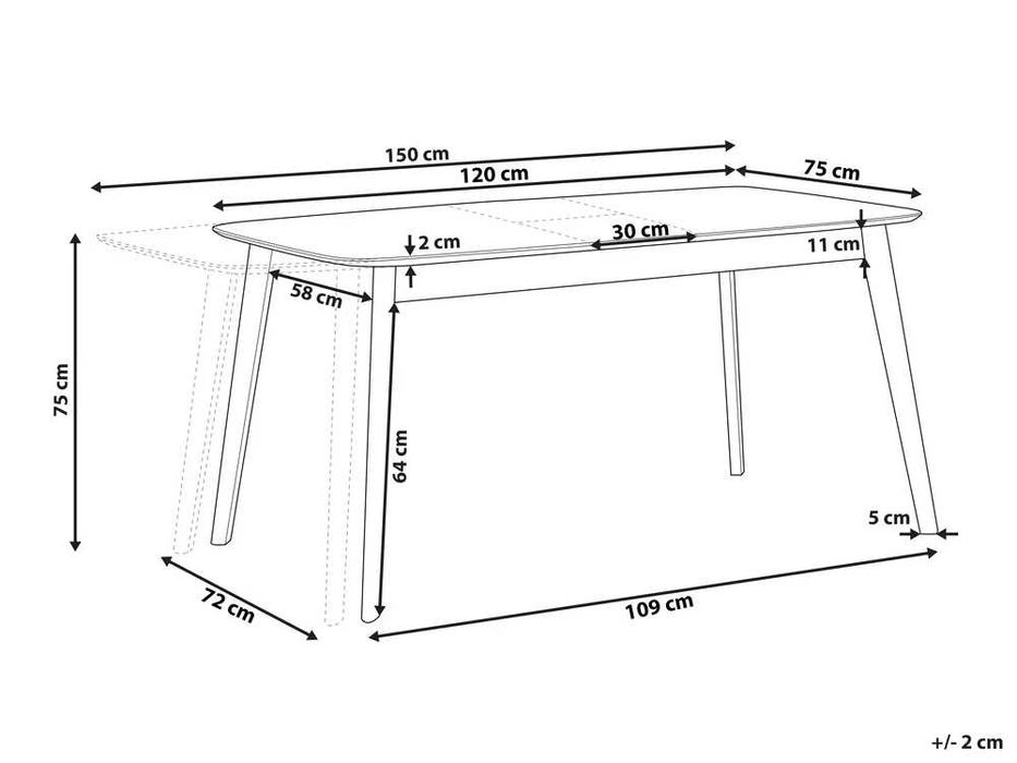 Mesa de jantar extensível – Madeira Nogueira (NOVA)