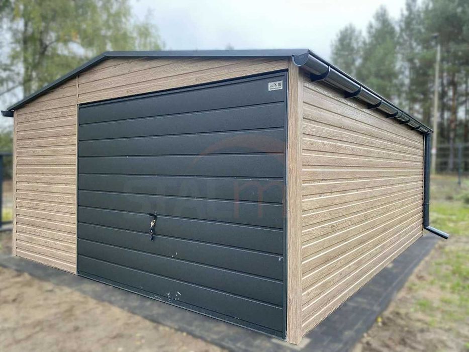 Garaż blaszany 4,5×5,5m Winchester / Grafit | Brama Uchylna | Profil