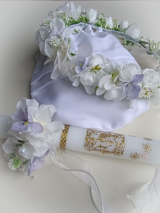 Wianek komunijny biały