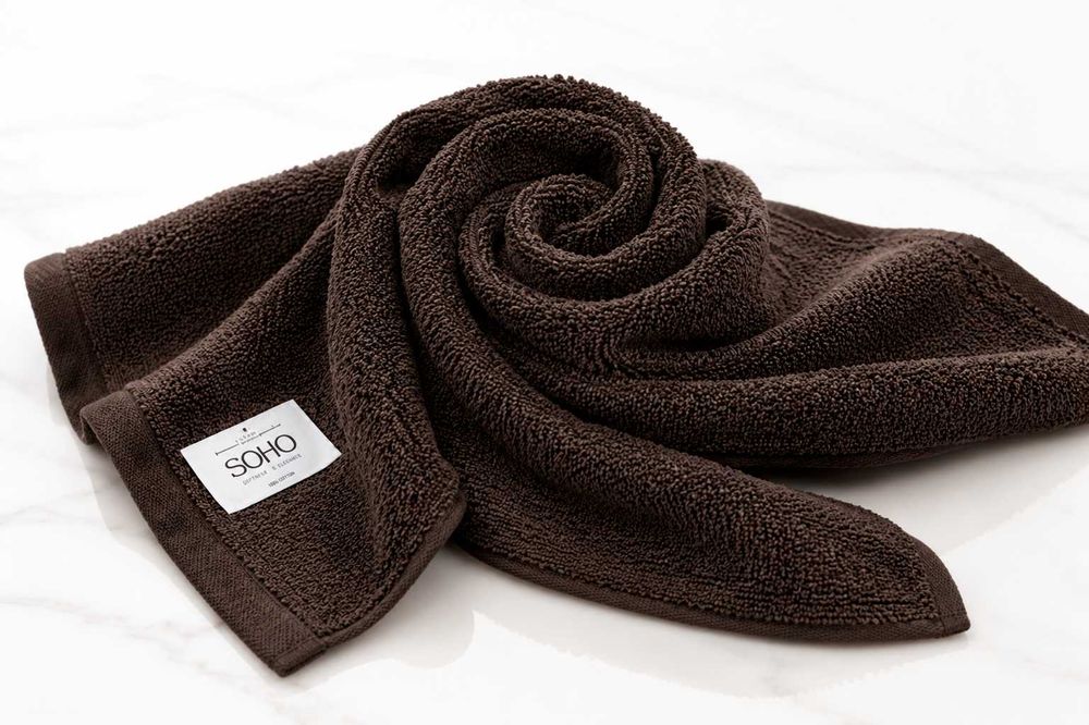 Полотенце махровое SOHO Basic Chocolate 30х50 см, хлопок 100%, для рук и лица, шоколадное