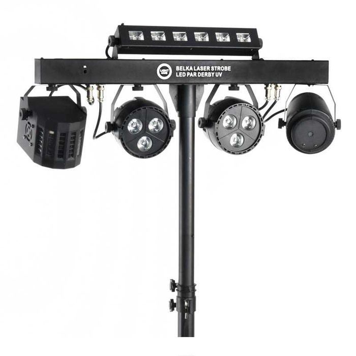 LIGHT4ME belka Laser Stroboskop LED PAR DERBY UV IR efekt dyskotekowy