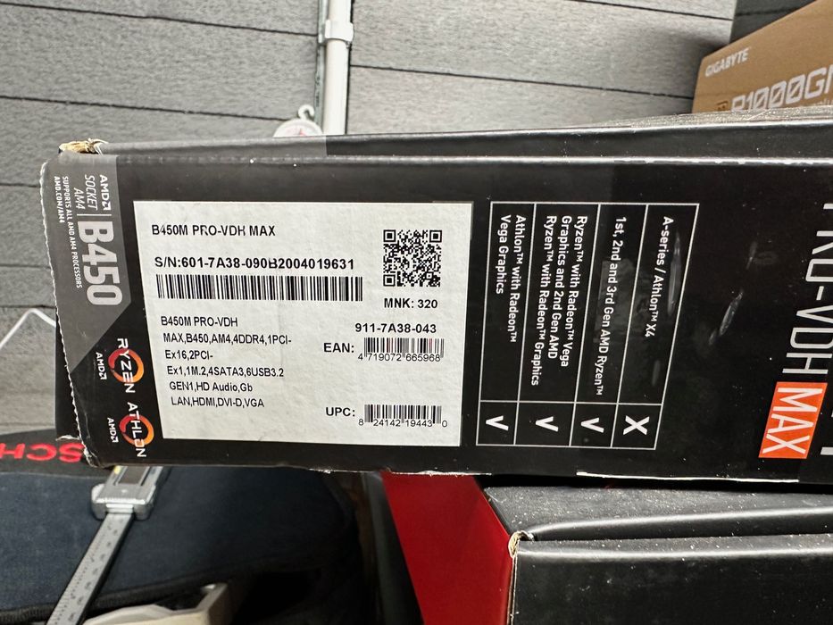 MSI b450m pro-vdh max, Ryzen 3 1200, 4B RAM