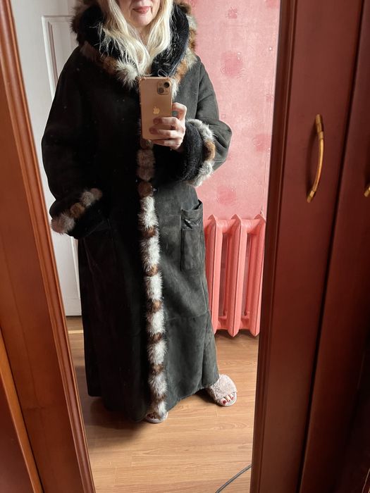 Дубленка размер XL с норкой