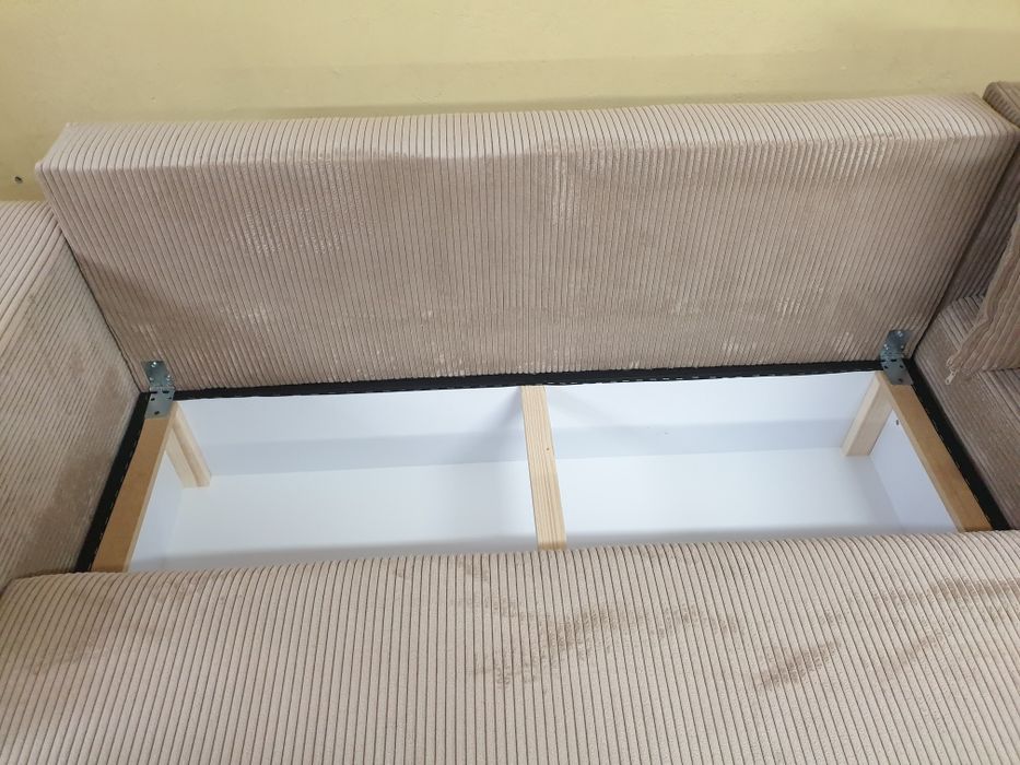 Naroznik Sztruks Kanapa Sofa Pojemnik dostawa Cała Polska
