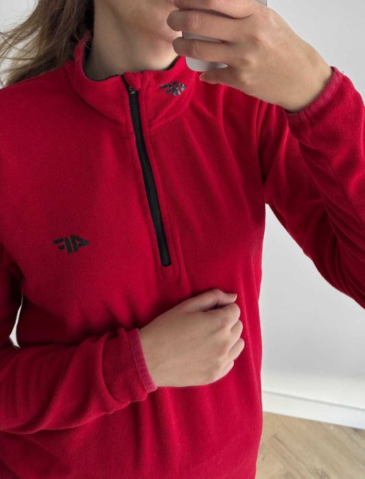 4F czerwony polar zip 36 s m bluza dopasowana