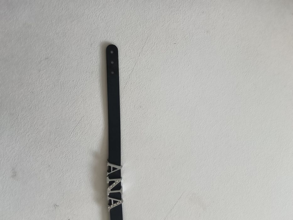 Pulseira elegante em aço e pulseira de borracha