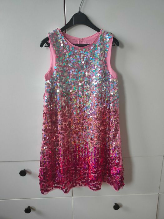 Cekinowa sukienka dla dziewczynki H&M r. 128