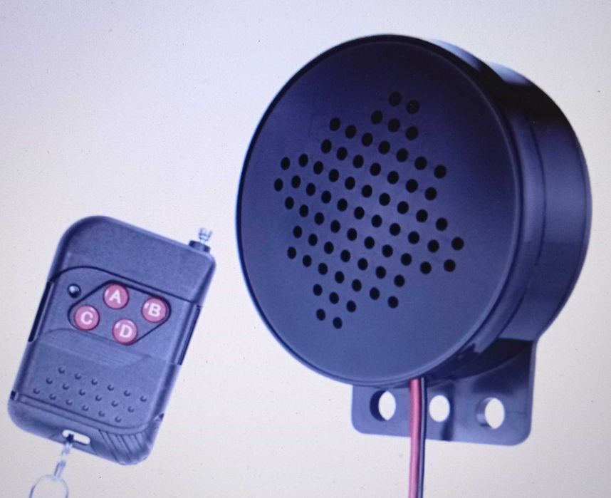 BUZINA COM TELECOMANDO DE 4 SONS PROGRAMÁVEIS