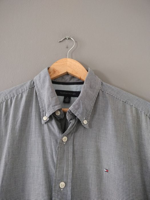 Czarno biała koszula w kratkę Tommy Hilfiger