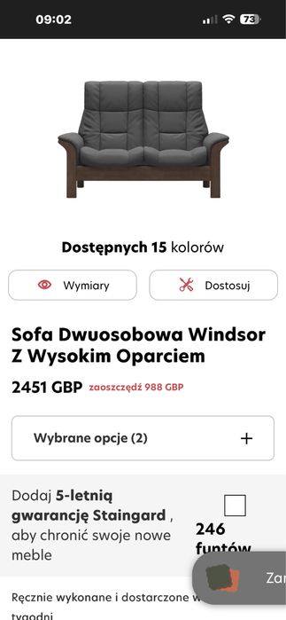 Sofa z funkcja relaks Stressless- transport