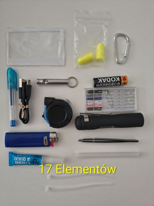 Zestaw Edc,Bob,Przetrwania.17 elem.Multitool,latarka i inne.